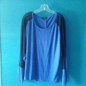 Reign Cobalt Blue Mesh Panel Sleeve Dolman Top XL